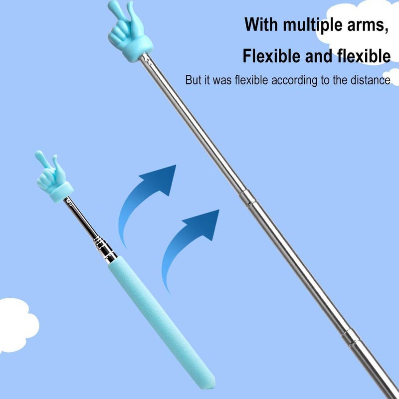 عصا مؤشر المعلمين القابلة للتمديد للفصل الدراسي، 2025 عصا مؤشر معدنية متعددة الاستخدامات للمعلمين للفصل الدراسي والمنزل، مؤشر فصل دراسي قابل للسحب ومؤشر إصبع (أصفر) - Image 5